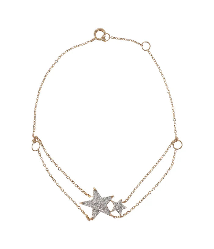 Lucina Double Star Diamond Bracelet Yellow Gold