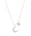 Asteria One Only Moon & Star Necklace Yellow Gold