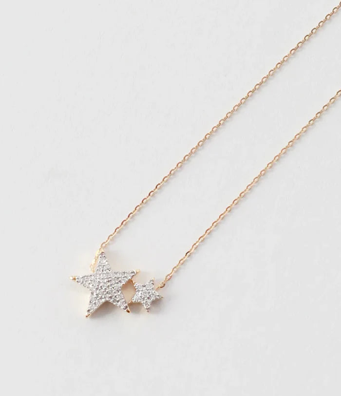 Hera Double Diamond Star Necklace