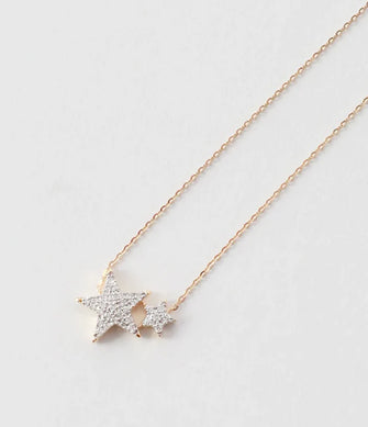 Hera Double Diamond Star Necklace