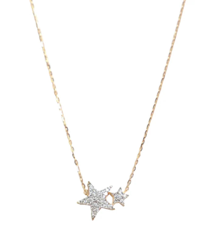 Hera Double Diamond Star Necklace