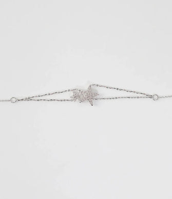 Lucina Double Star Diamond Bracelet White Gold