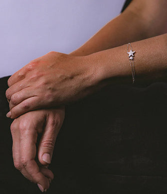 Lucina Double Star Diamond Bracelet White Gold