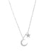 Asteria One Only Moon & Star Necklace White Gold