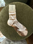 Metallic Ribbed Socks Platino Gold
