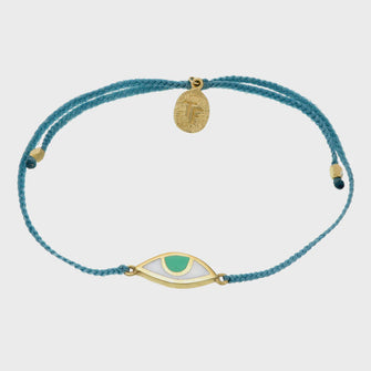 Eye of Protection Bracelet Teal Green Gold