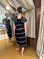 Single Panel Midi Kaftan in Black and White