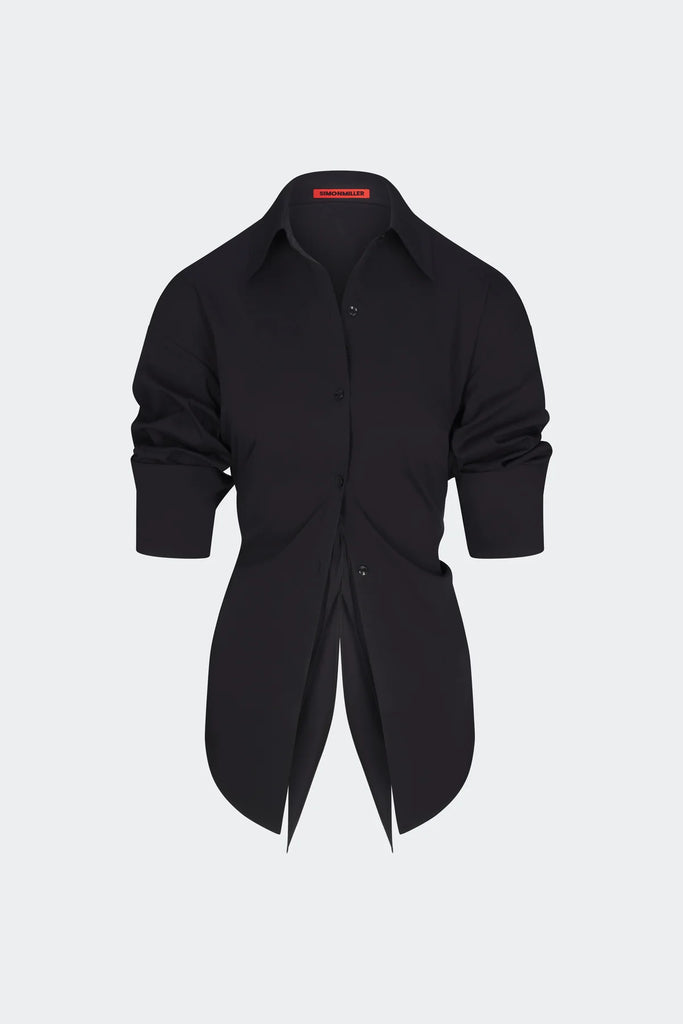 Loch Poplin Button Up Black