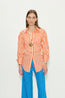 Loch Poplin Button Up Coral Cabana Stripe