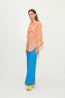Loch Poplin Button Up Coral Cabana Stripe