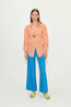 Loch Poplin Button Up Coral Cabana Stripe