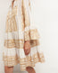 Embroidered Cotton Short Dress White Gold