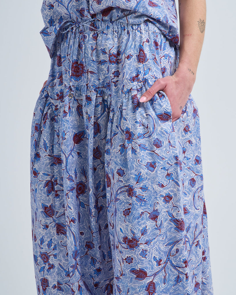 Rosen Cotton Midi Skirt Gardenia