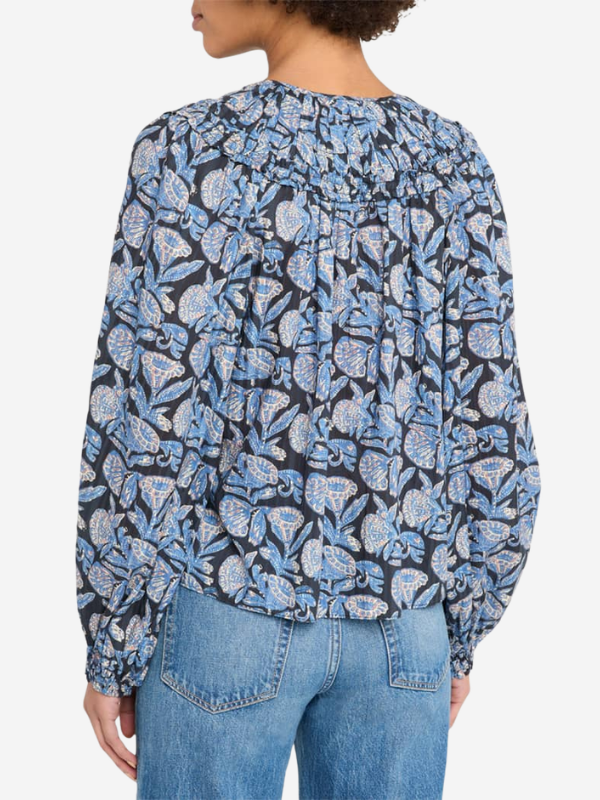 Florelle Long Sleeve Cotton Blouse Zinnia