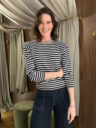 Stripe Sweater Navy Oatmeal