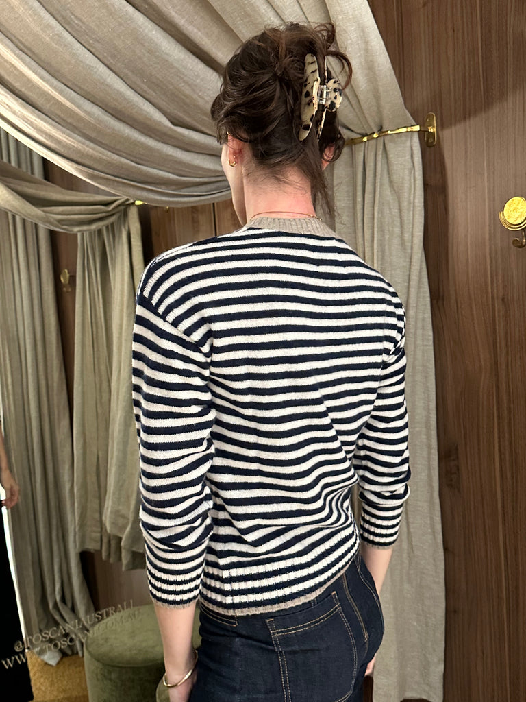 Stripe Sweater Navy Oatmeal