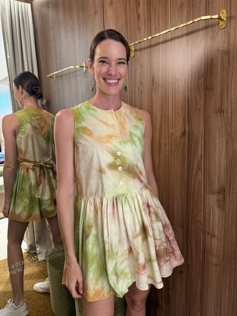 Sleeveless Cotton Mini Dress Peppermint Stripe