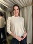 Split Hem Crew Sweater Oatmeal