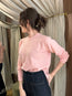 Split Hem Crew Sweater Pink
