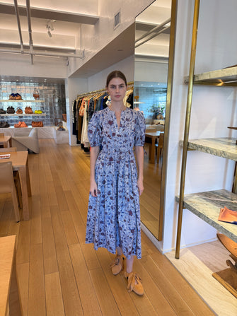 Adriana Short Sleeve Cotton Dress Gardenia