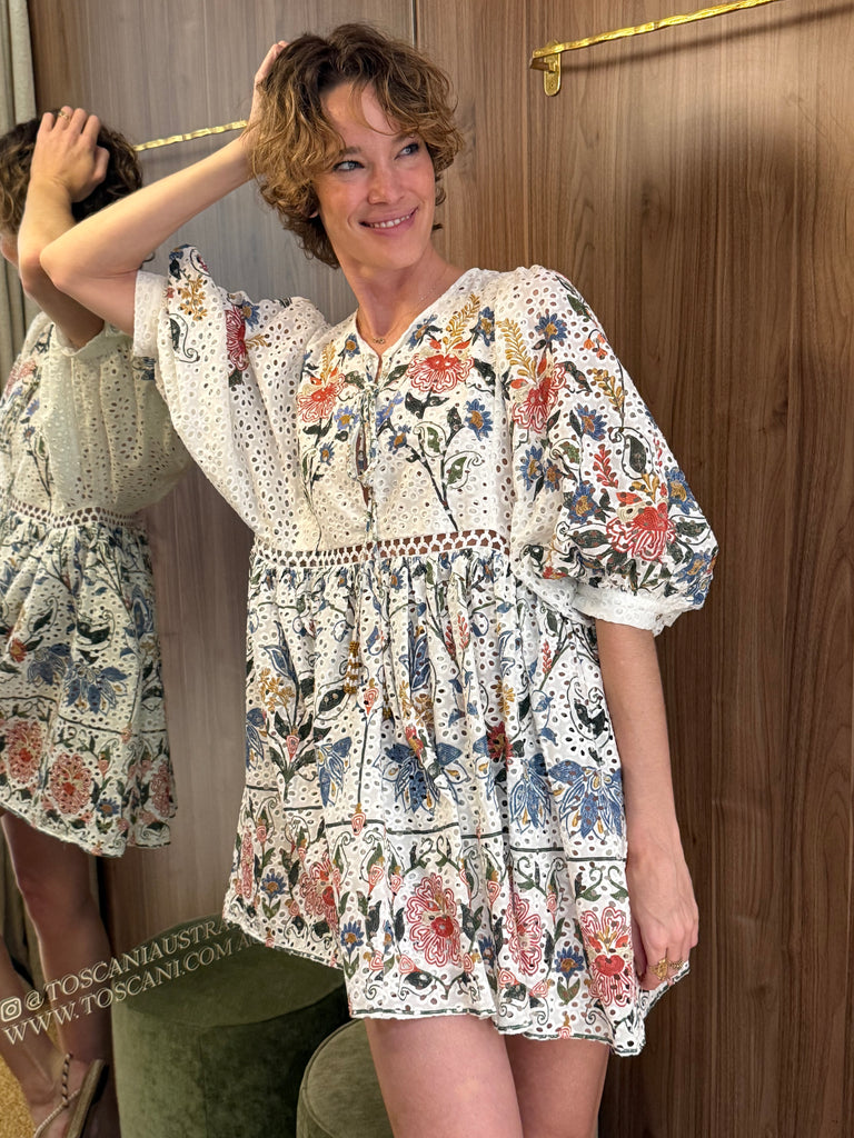 Stitched Garden Mini Dress