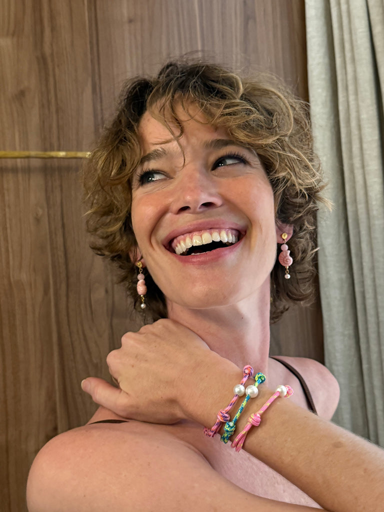 San Sebastian Conch Earrings Pink Gold