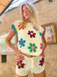 French Flowers Hand Crochet Top