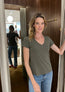 Lilith V Neck Tee Tarmac