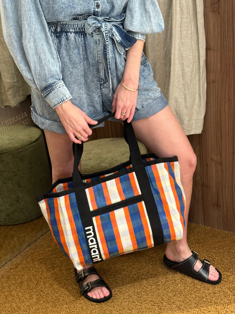 Darwen Shoulder Bag White Blue Orange