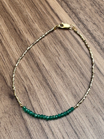 Green Onyx Vermeil Bracelet