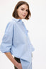 Mara Oversized Stripe Shirt Sky Natural Navy