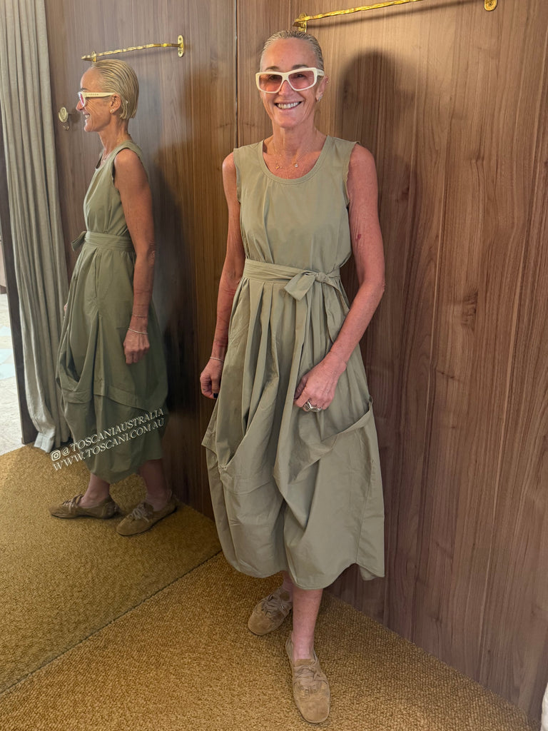 Inlay Dress Khaki