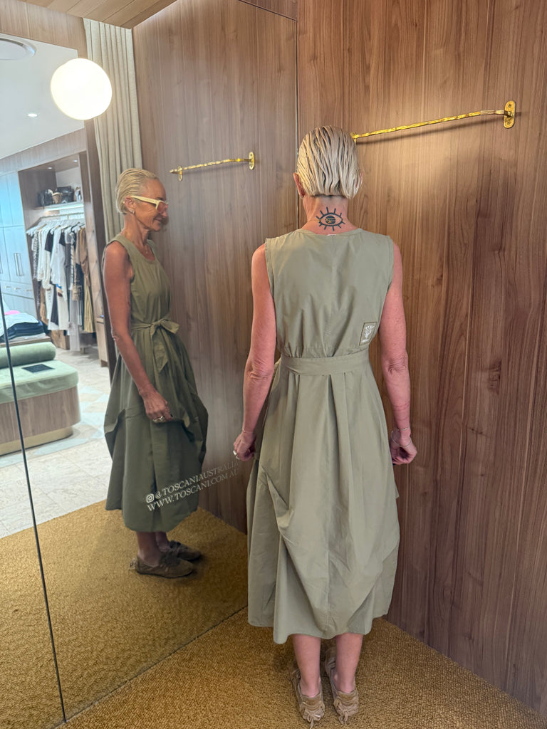 Inlay Dress Khaki
