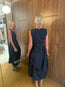 Inlay Cotton Dress Navy
