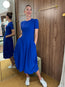 At-length Short Sleeve Dress Cobalt