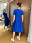 At-length Short Sleeve Dress Cobalt