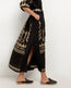 Long Feather Embroidered Dress Black Gold