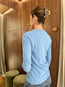 Blaire V Neck Long Sleeve Tee Pacific