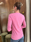 Blaire V Neck Long Sleeve Tee Zinnia
