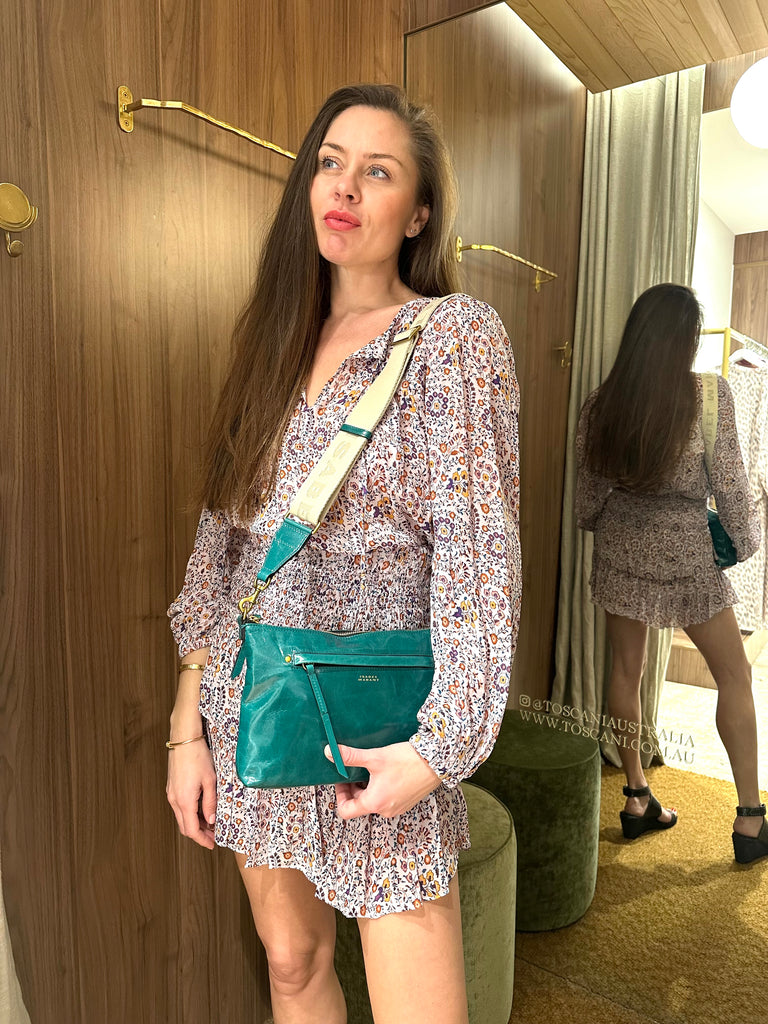 Emerald green store crossbody bag