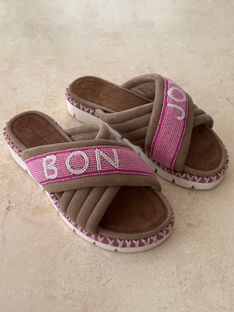Bon Jour Slide Beige Pink