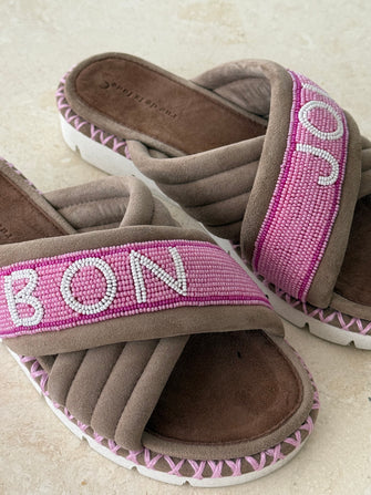 Bon Jour Slide Beige Pink