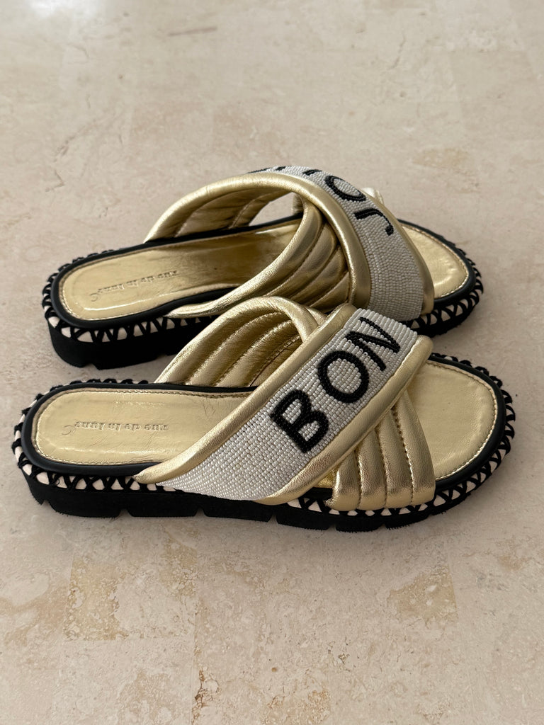 Bon Jour Slide Gold Black