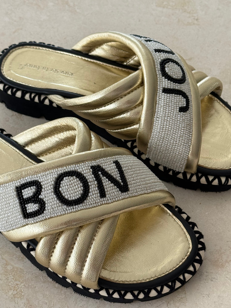 Bon Jour Slide Gold Black