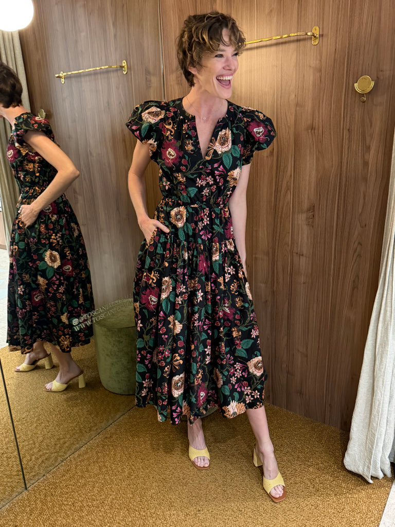 Marin Cotton Midi Dress Dahlia