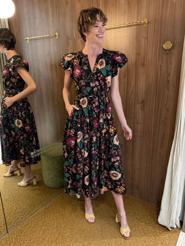 Marin Cotton Midi Dress Dahlia