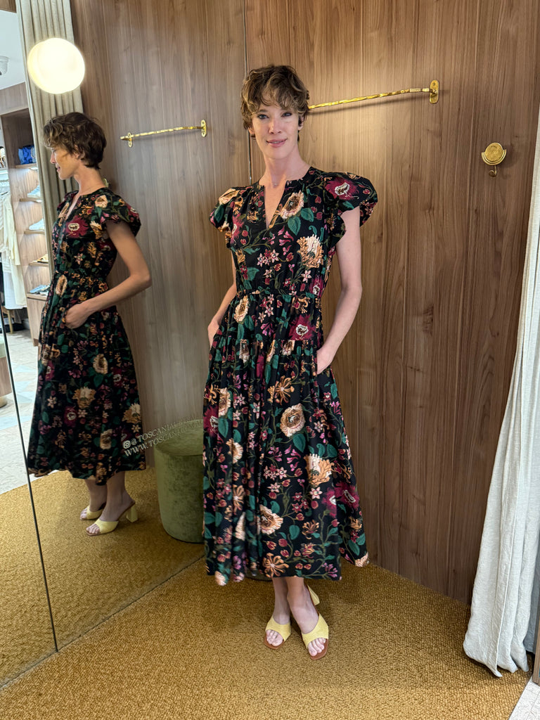 Marin Cotton Midi Dress Dahlia