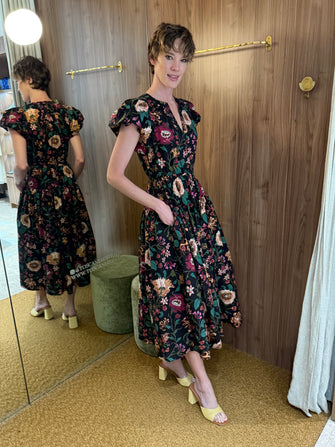 Marin Cotton Midi Dress Dahlia