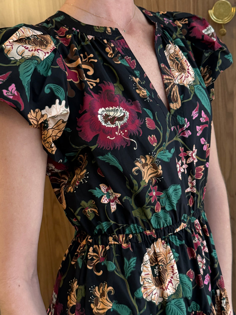 Marin Cotton Midi Dress Dahlia