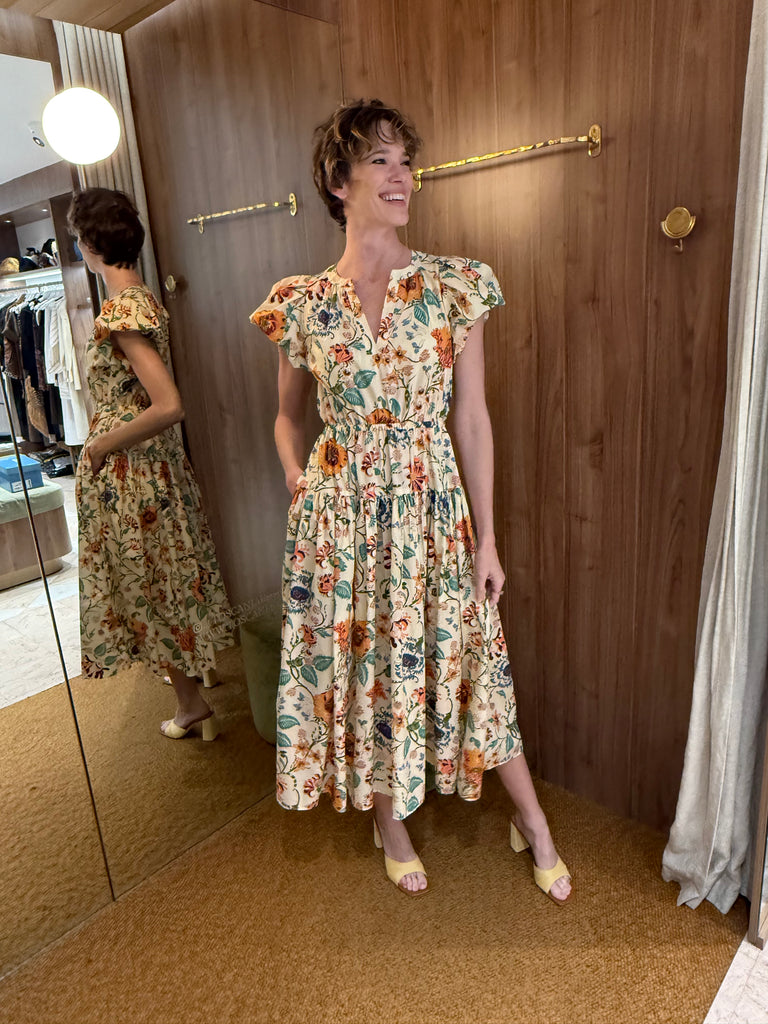 Marin Cotton Midi Dress Abalone